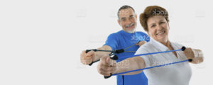 A old couple doing exercise